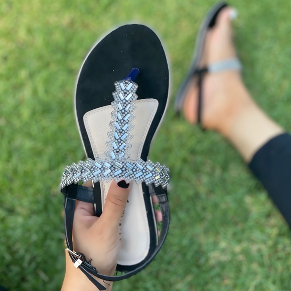 rhinestone embellished sandals